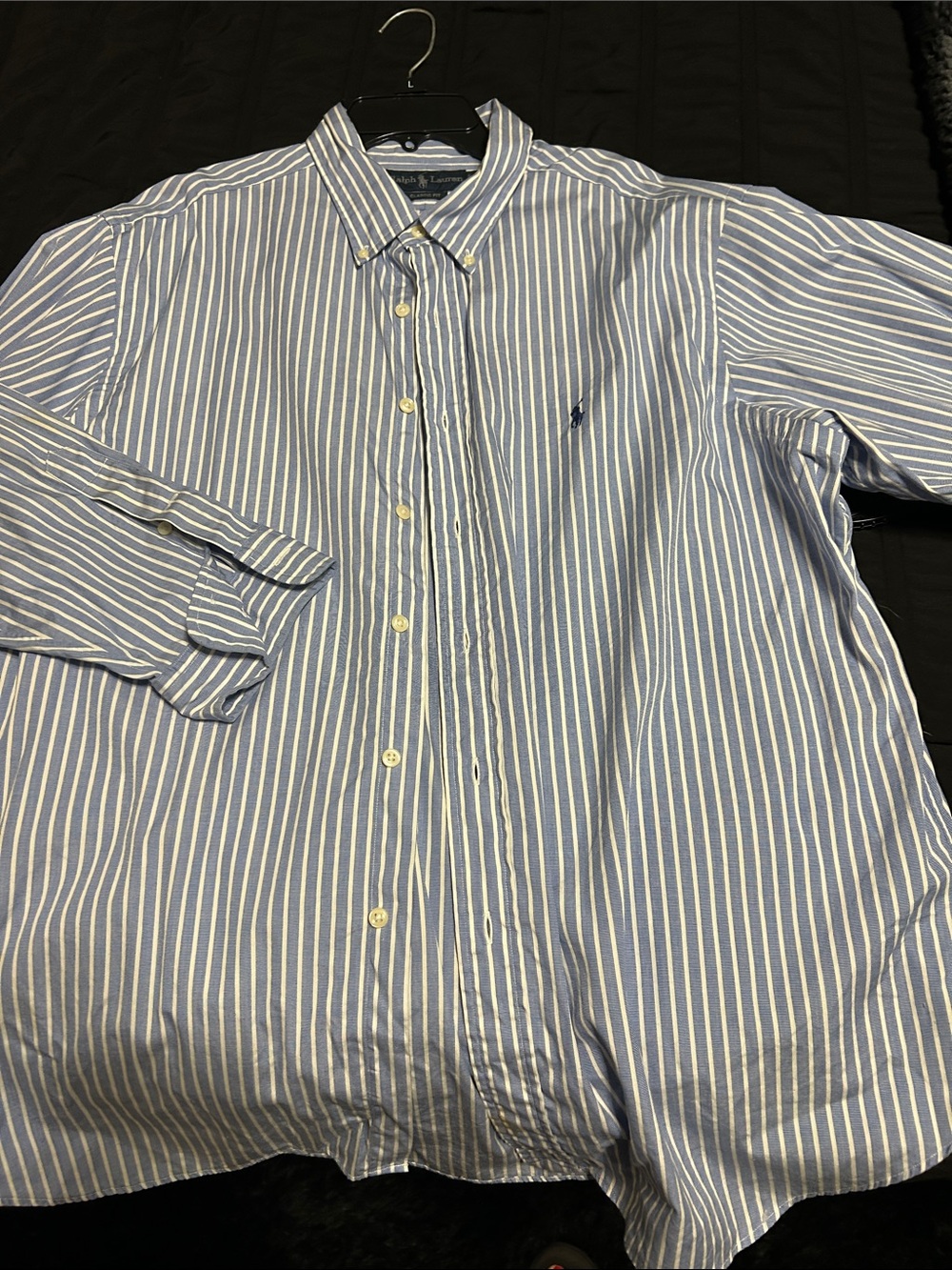 Polo by Ralph Lauren Blue & White Vertical Stripe Button-Down Shirt